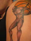 Atlas holding a basketball tattoo