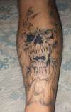 Leg of Skulls  Front tattoo
