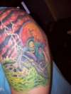 Skeleton Reaper on bike tattoo