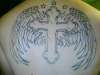 cross and wings tattoo