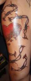 Heart & Barb Wire tattoo