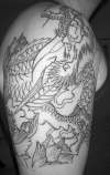 dragon outline tattoo
