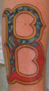Red Sox    B  with celtic knot work tattoo