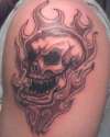 flamin scull tattoo