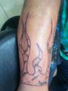 Diamond Plate Flames tattoo