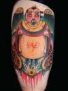 monk with banner tattoo