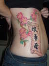 cherry blossoms and scroll tattoo