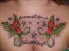 Forbidden to Remember, Terrified to Forget chest piece tattoo