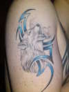 tribal wolf moon tattoo