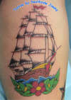 Sailor Jerry ship from 1963 tattoo