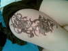 leg hibiscus tattoo