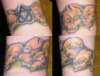 Skull Wristband & Heartagram tattoo