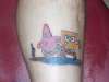 Spongebob on leg tattoo