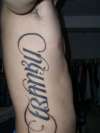 Franky/Nguyen Ribs Ambigram tattoo