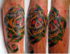 rose skull tattoo