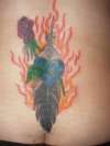 My "tramp stamp" Feather tattoo