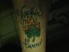 clover on fire tattoo