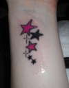 Stars on wrist tattoo