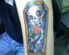 Skeleton in Coffin tattoo