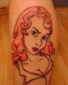 Lady on the Leg tattoo