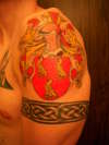 Coat of Arms and Celtic Armband tattoo