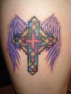 floating cross. tattoo