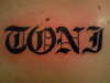 Tattoo of the name TONI