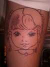 my little sister in cartoon tattoo