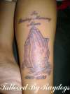 rip tattoo praying hands