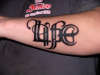 LIFE & DEATH Ambigram tattoo