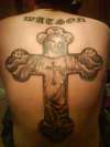 religious back piece tattoo