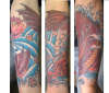 Dragon koi half sleeve tattoo