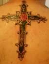 Vatican Cross w/ Rose tattoo