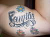 Inner Bicep Familia tattoo