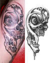 Mauricio skull 2 on Morgs tattoo