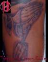 Praying hands w/dog tags tattoo