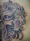 lion in black n gray tattoo