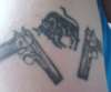 Bull And guns tattoo