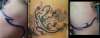 geko tribal with two letters sons names tattoo