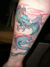 Japanese Dragon in inner right forearm. tattoo