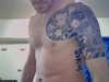 Koi coverup tattoo before color