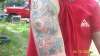 stars,symbols,lames, with japanese style background tattoo