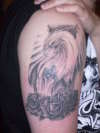 Phoenix over Black Roses tattoo