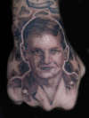Portrait of clients Dad as a child tattoo