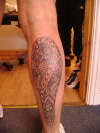 maori to leg tattoo