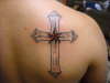 Cross with nautical star. tattoo