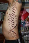 Daughters Name on Ribs tattoo