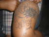 KIDS NAME WITH ROSE N VINES tattoo