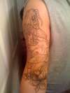 koi 3/4 Sleeve 2nd Session lotus tattoo