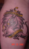 Honor Dragon Yellow Ribon tattoo